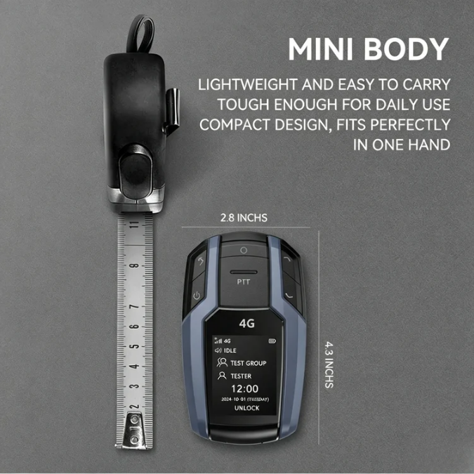 Savannel BK Mini 4G PoC Walkie Talkie | Ultra-Compact LTE Two-Way Radio | 5000KM Global Range | AES256 Encrypted
