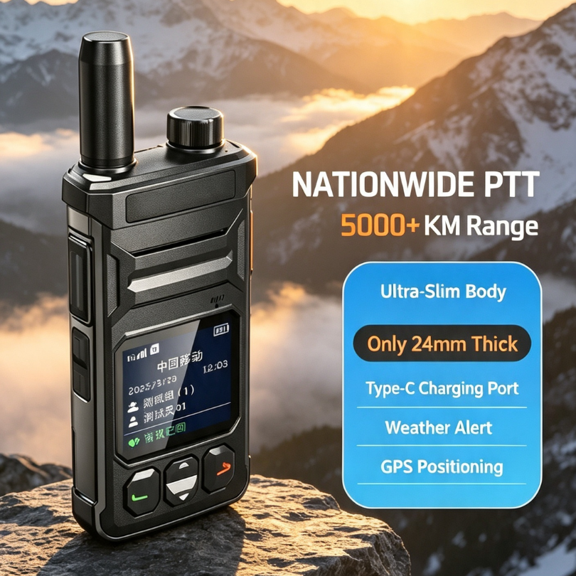 Savannel T6 4G LTE PoC Walkie Talkie | Zinc Alloy Metal Frame | 5000KM Global Range | 24Hr Talk Time