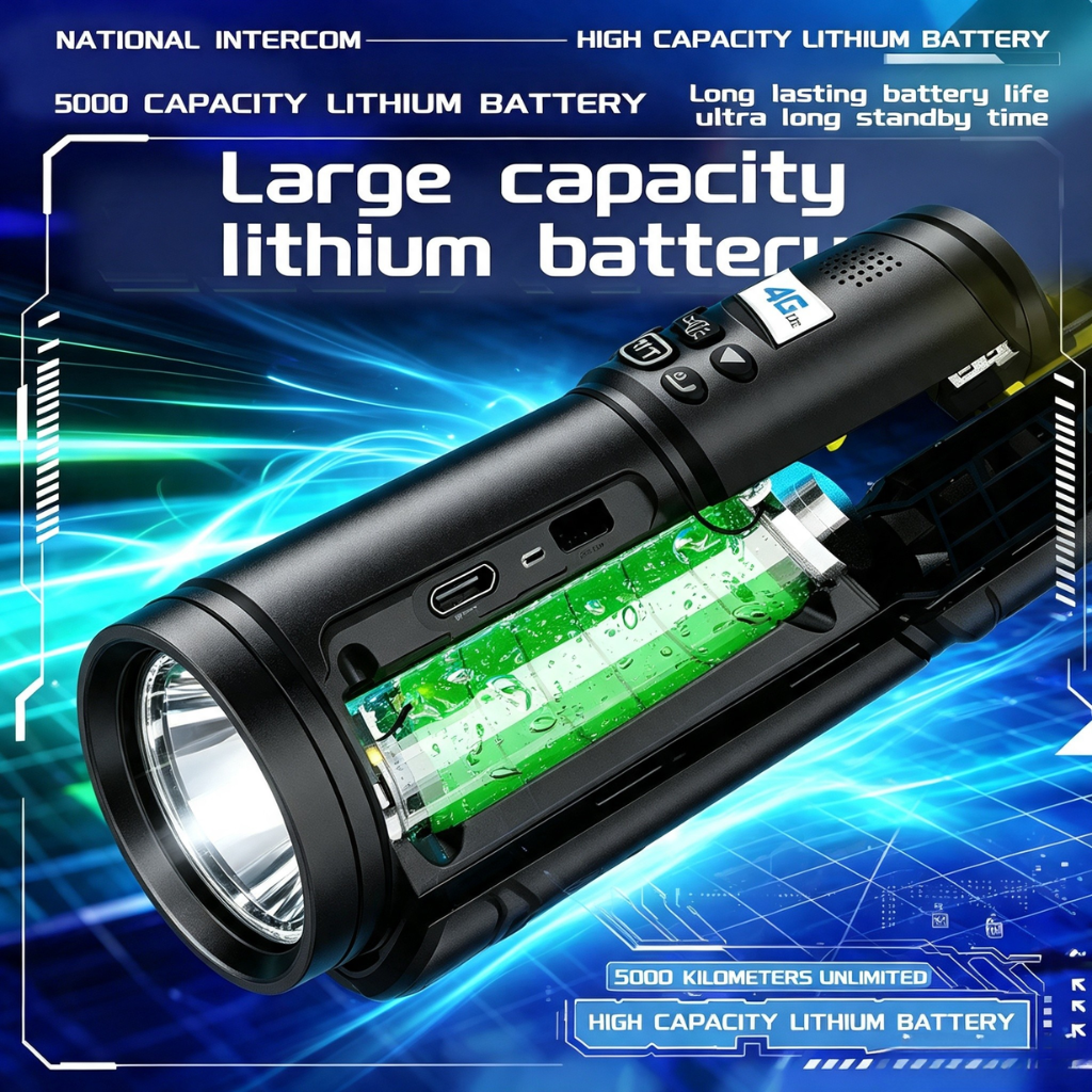 Savannel S800 Flashlight Style Multi-Function 4G LTE Walkie Talkie | 3-Way Adjustable LED | 6800mAh | 5000KM Global Range